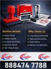 Rubber Stamp Rs. 250/- | Address Stamps Rs. 350/- | Call Creative Z